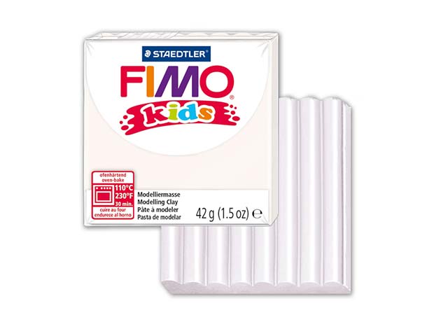 Fimo Kids 42gr - Blanco Purpurina (nº 052)