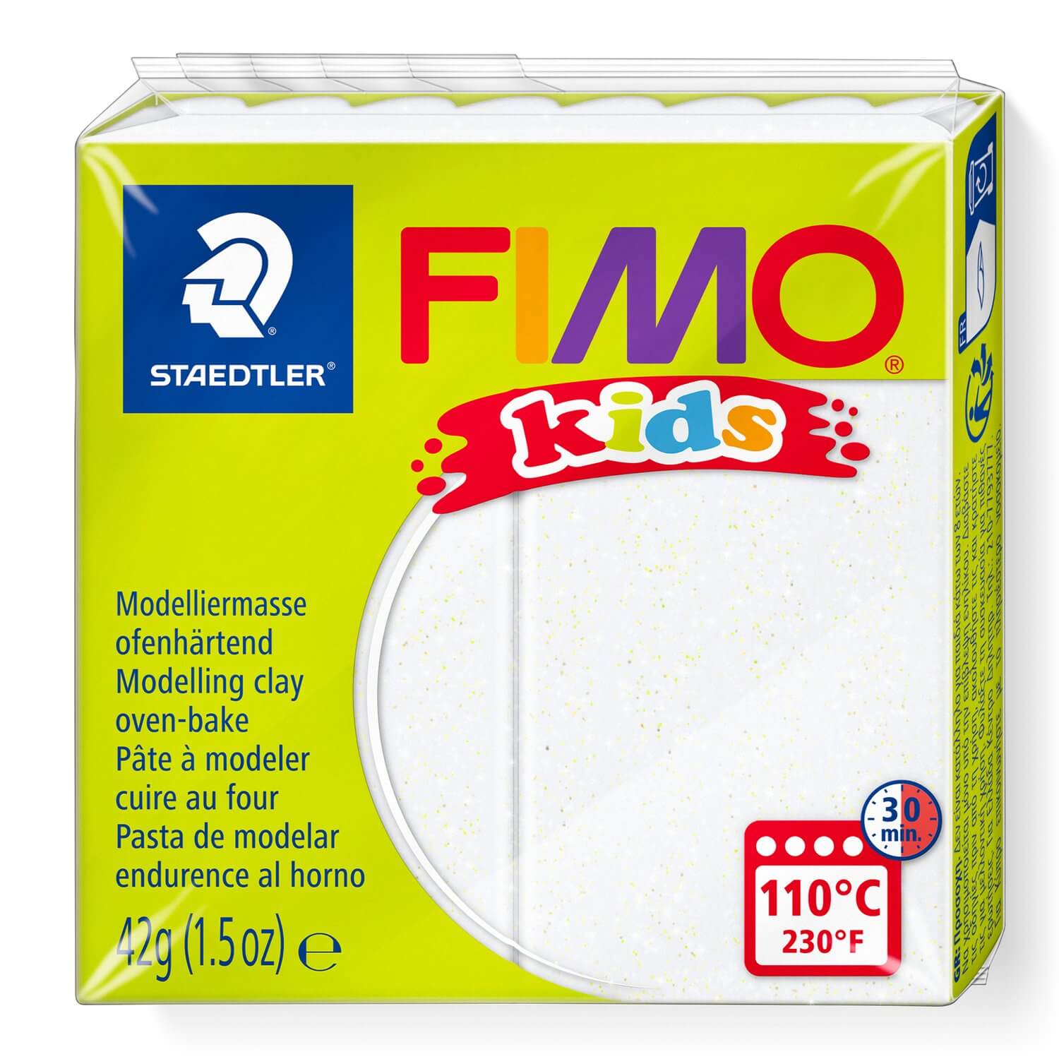 Fimo Kids 42gr - Blanco Purpurina (nº 052)