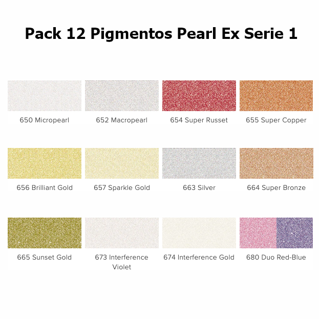 Pack 12 Pigmentos Pearl Ex Serie 1