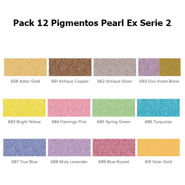 Pack 12 Pigmentos Pearl Ex Serie 2