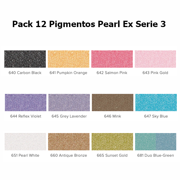 Pack 12 Pigmentos Pearl Ex Serie 3